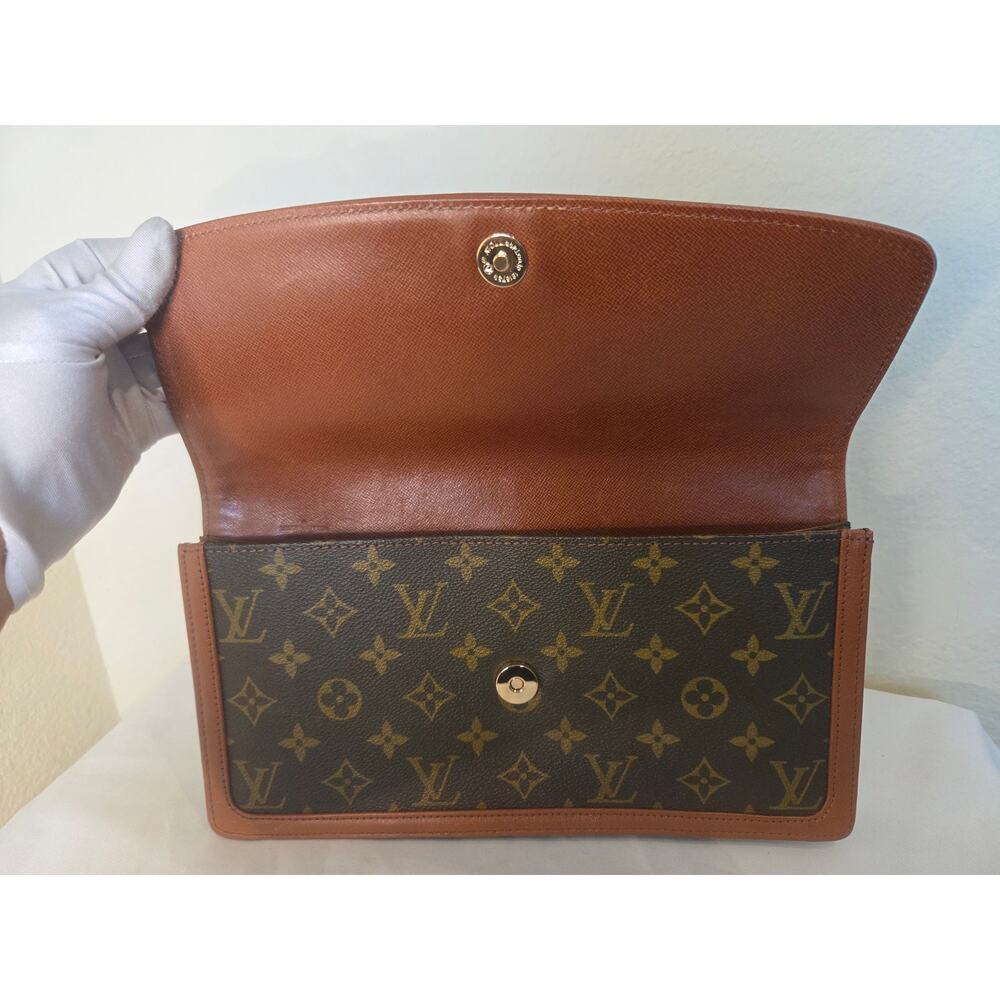 Louis Vuitton Dame GM Pochette Monogram Canvas Clutch Bag Vintage Made in France - Picture 6 of 13